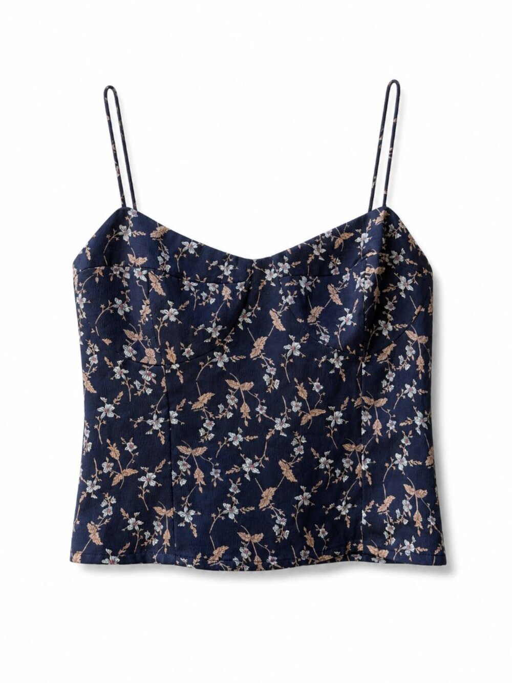 Kourt Navy Floral Corset Camisole Top XS